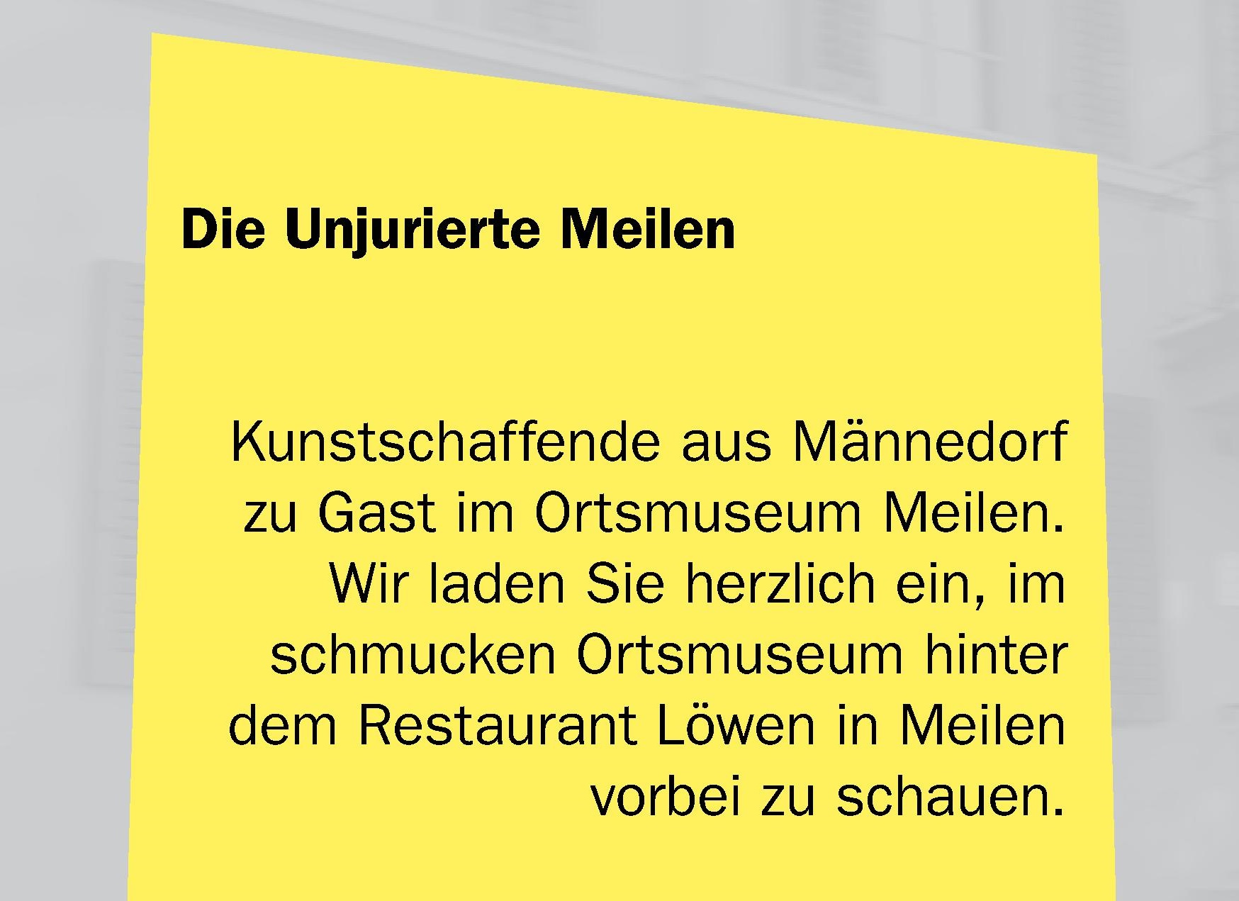 Die Unjurierte Meilen. Kunstschaffende aus Männedorf